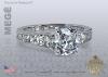 True Antique™ Cushion Diamond Solitaire Engagement Ring by Leon Megé R6213 True Antique™ Cushion Diamond Solitaire Engagement Ring by Leon Megé R6213